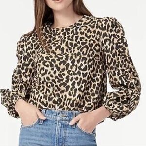 J.Crew Re-Imagined Leopard Print Blouse
Medium 100% Cotton Ruffle Sleeve Detail